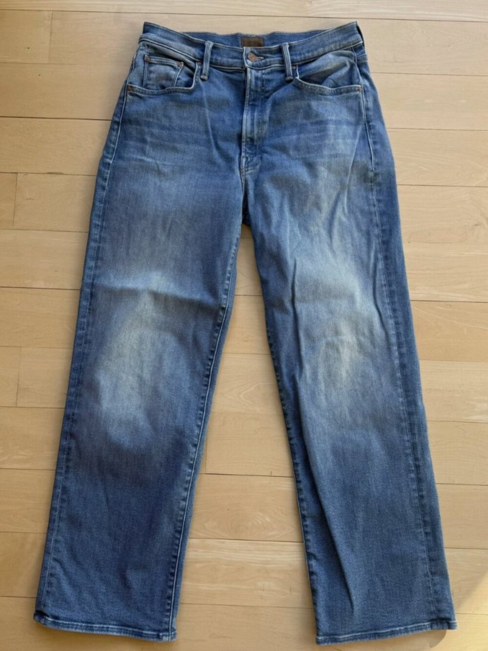 Mother The Rambler Zip Flood Jeans Read Between The Lines Size 30